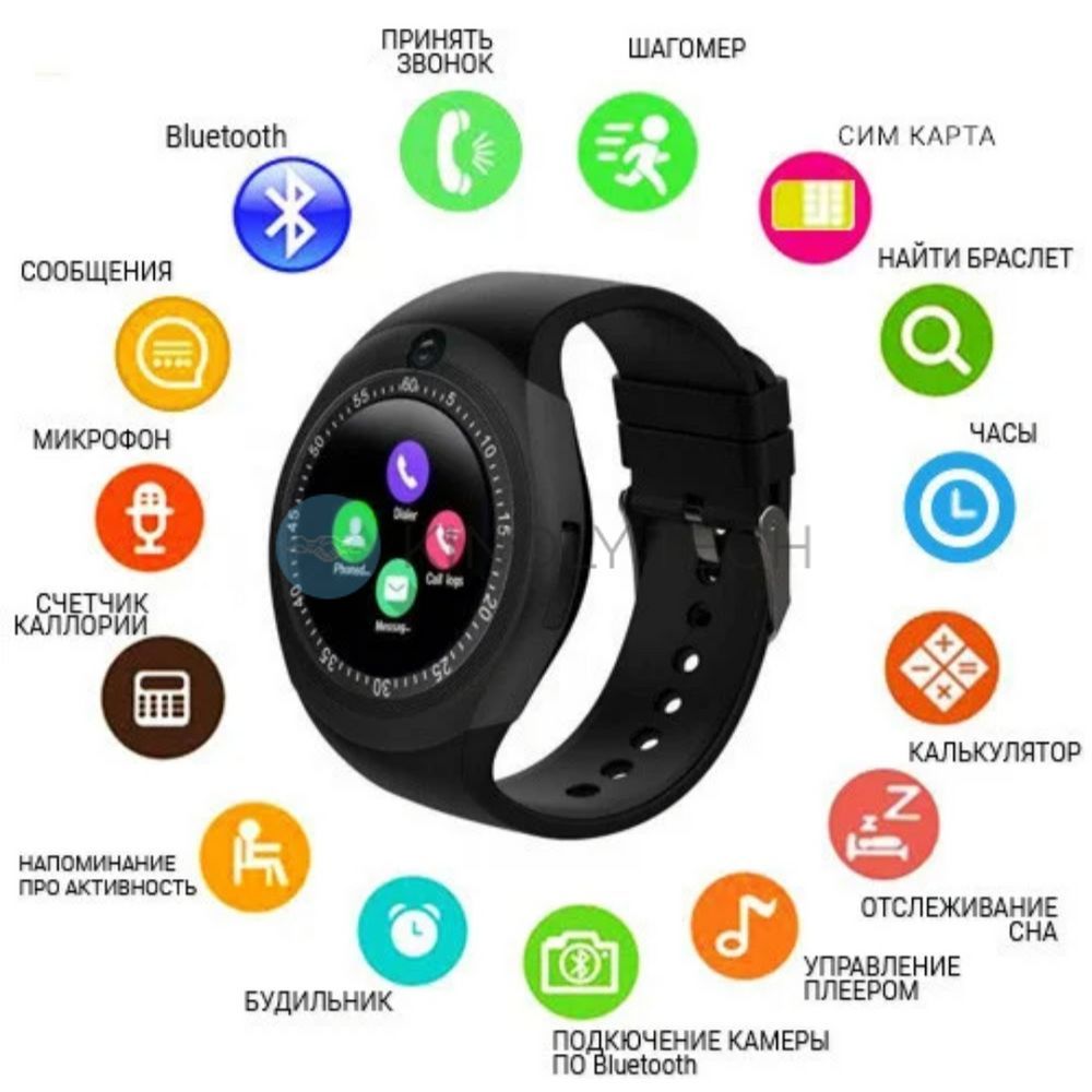 Розумний наручний смарт годинник Smart Watch Y1S, Black