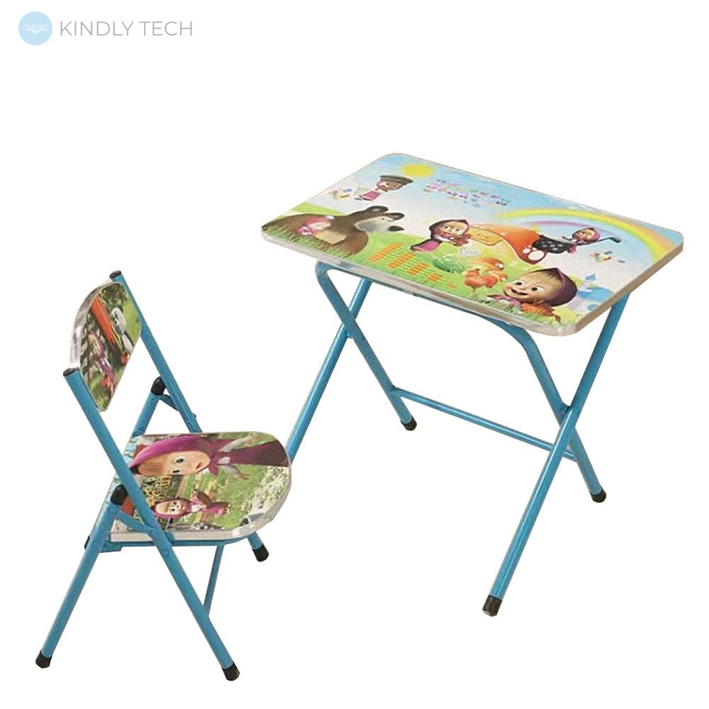 Детский столик и стульчик с принтом Маша и Медведь
