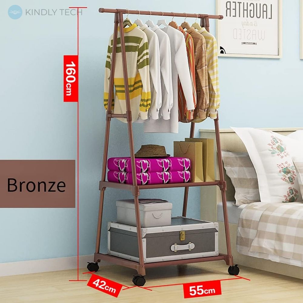 Вешалка для хранения одежды напольная Triangle clothes rack YH6601, Bronze