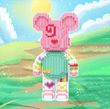 Конструктор Magic Blocks в виде мишки Bearbrick Зеленый с розовым 30,5см 1241 деталь