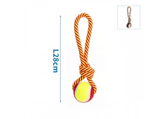 Іграшка для собак Канат-мотузка з м'ячиком для цуценят 28 см.