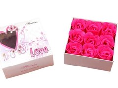 Подарочный набор мыла из девяти роз Flower gift box, Pink