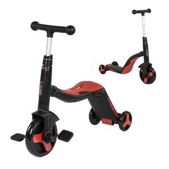 Самокат - беговел - велосипед 3в1 Best Scooter - колесо 200мм, музыка, подсветка - красный