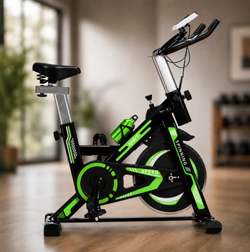 Профессиональный велотренажер Everfit Spin Bike 118 для дома с ременным приводом и LCD-дисплеем.