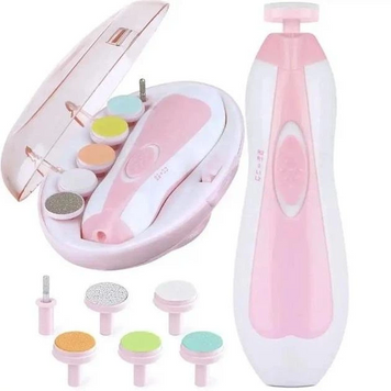 Безпечний манікюрний набір NAIL TRIMMER XL-667 електричний 6 в 1 з LED підсвіткою,Рожевий