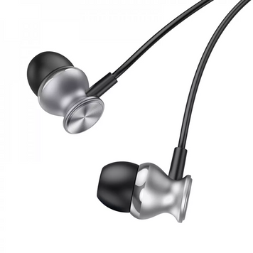 Дротові навушники вкладиші Hoco M106 &mdash; Metal Gray