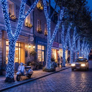 Гірлянда &laquo;Діод&raquo;, 800 LED, 50 м, зелений провід, синє світіння