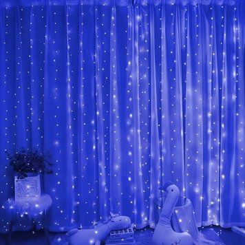Гирлянда &laquo;Штора&raquo; 300 LED, 3x3 м, синее свечение, USB, с пультом