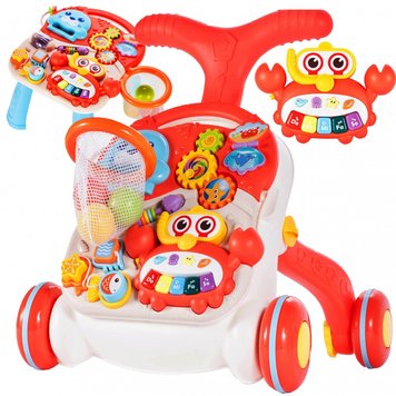 Игровой центр бизиборд каталка 2в1 Musical Stroller Red