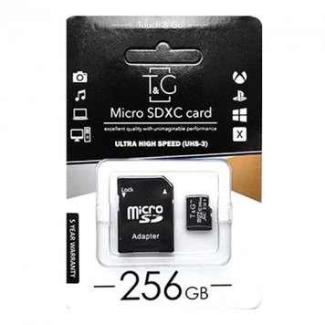 Карта памяти T&G 128 GB microSDHC Class 10 UHS-I (U3) + SD-adapter, Черный