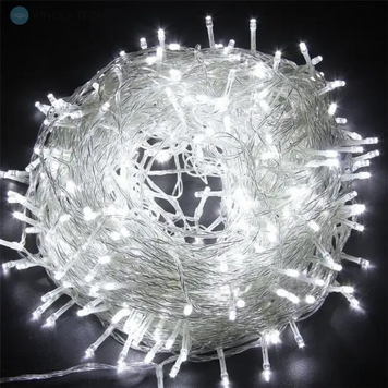 Вулична гірлянда нитка Xmas 600 LED 50 метрів білий провід, Колір ламп білий
