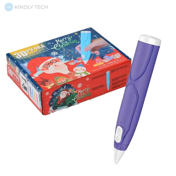 3D ручка 3DPEN-6-3 Світ фантазій Merry Christmas purple