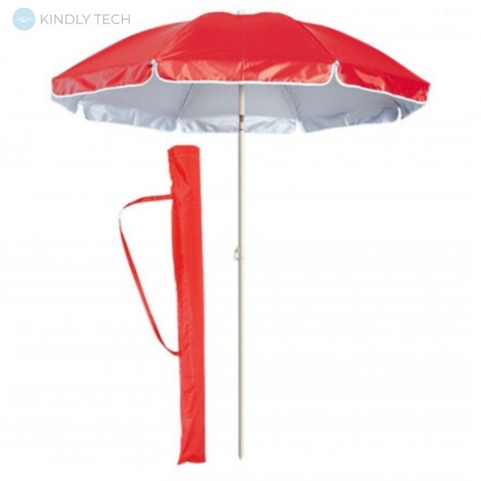 Пляжна, садова парасолька від сонця з нахилом 1.5 м, Red