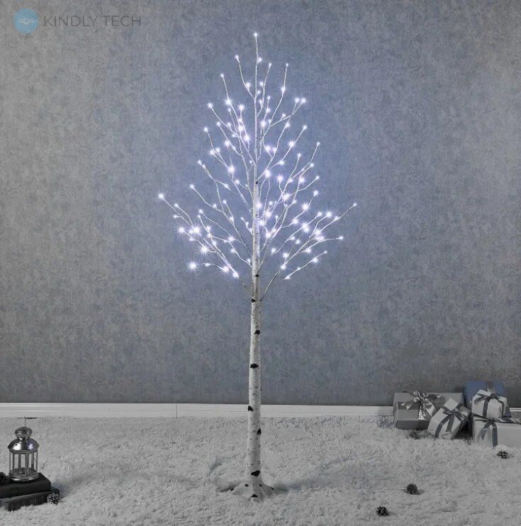 Світлодіодне дерево декоративне 144LED 1,5 м колір ламп -білий, стовбур білий