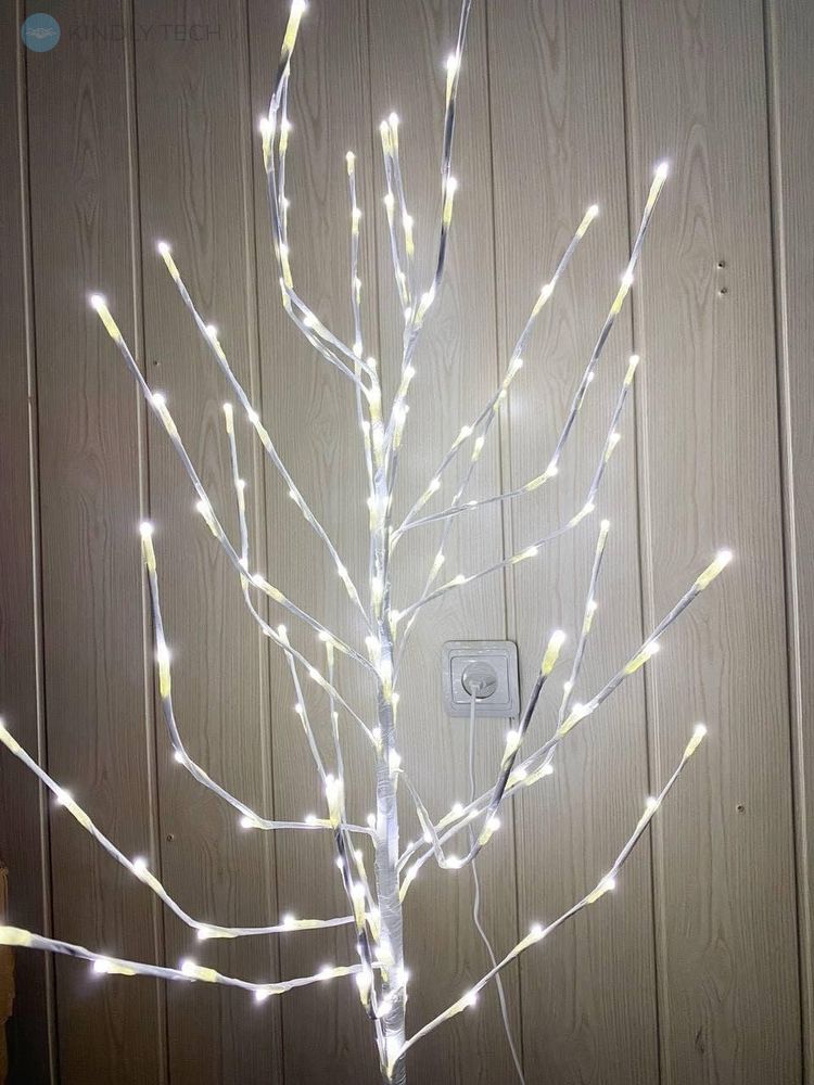 Светодиодное декоративное дерево 144LED 1,5 м цвет ламп - белый, ствол белый