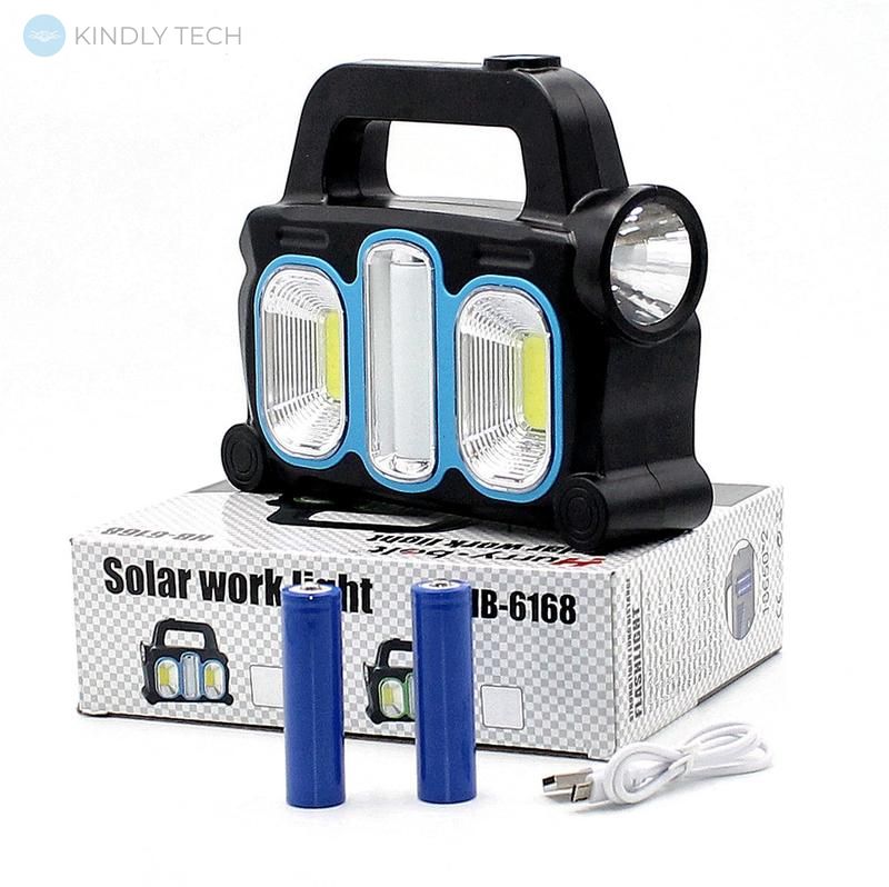 Світлодіодний ручний ліхтарик з акумулятором на сонячній батареї Gold Orion, Синій