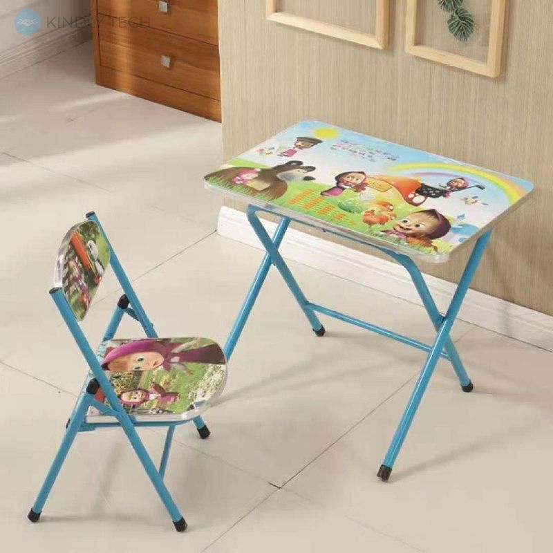 Дитячий столик та стільчик з принтом Маша і Ведмідь