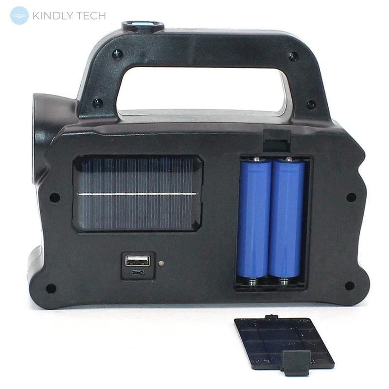 Светодиодный ручной фонарик с аккумулятором на солнечной батарее Gold Orion, Синий