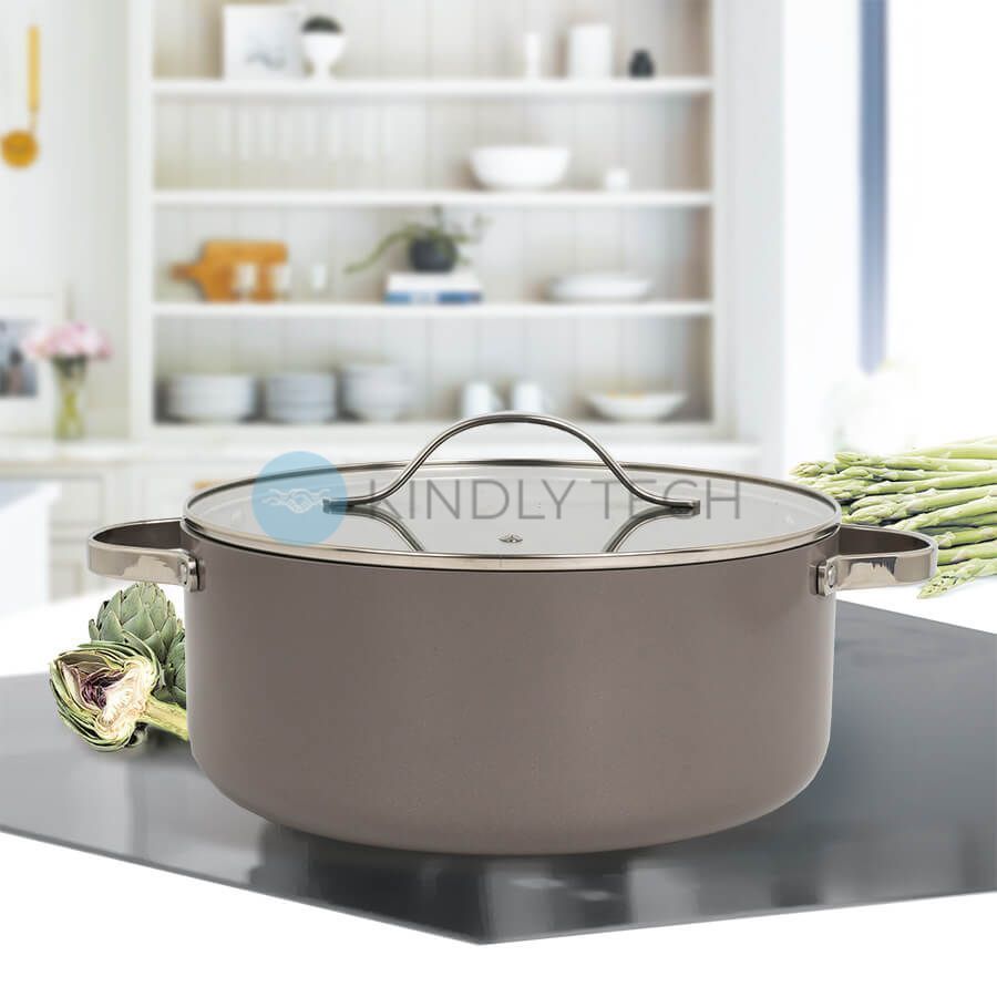 Каструля алюмінієва Maestro MR-4009-24 Ceramic з кришкою та антипригарним покриттям 24 см 4.1 л