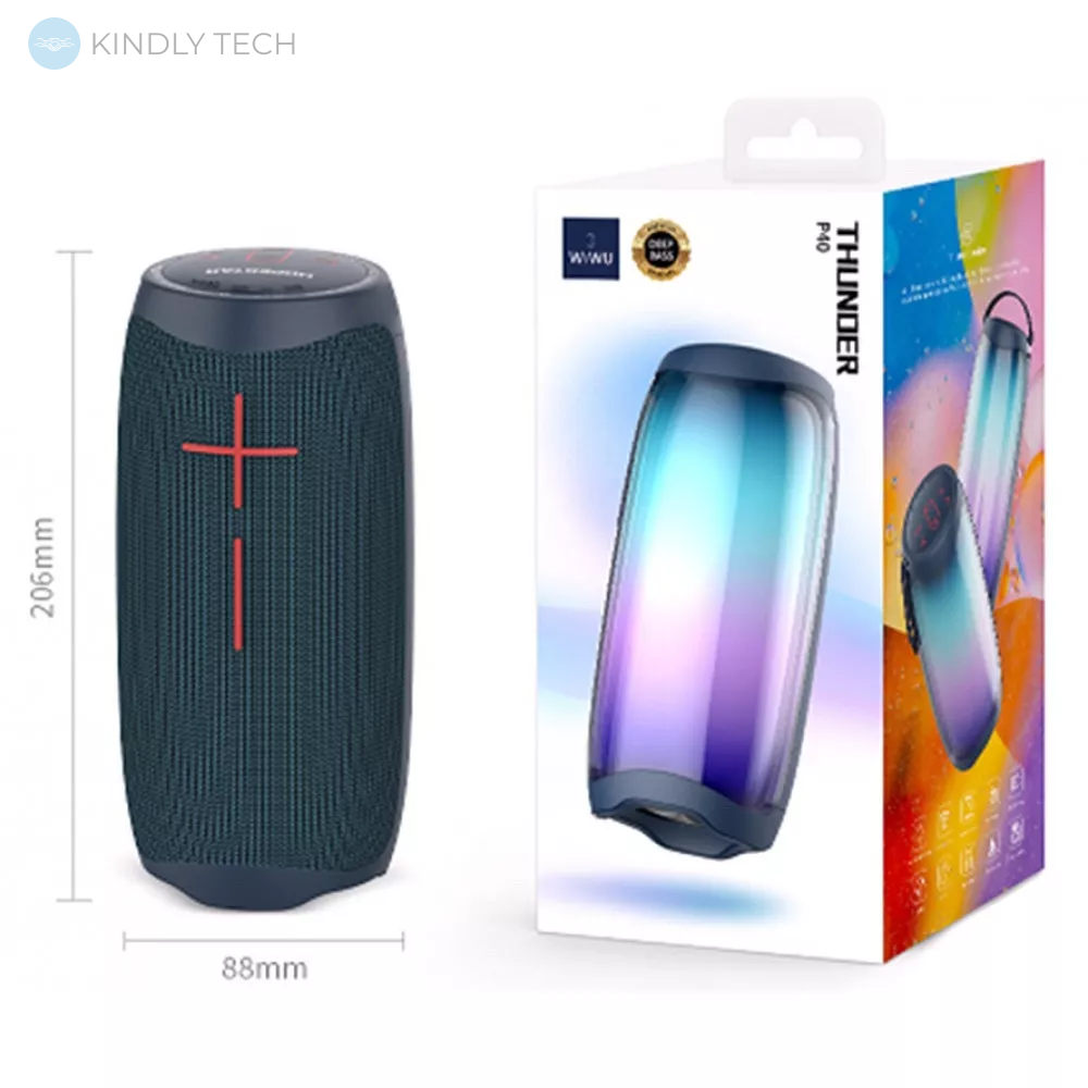 Портативная Bluetooth колонка WiWU P40 — Dark Blue