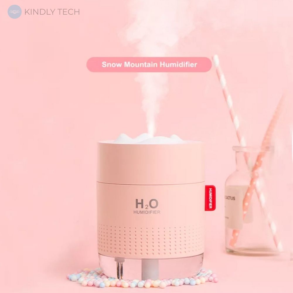 Портативный увлажнитель воздуха большой H2O Humidifier, Розовый