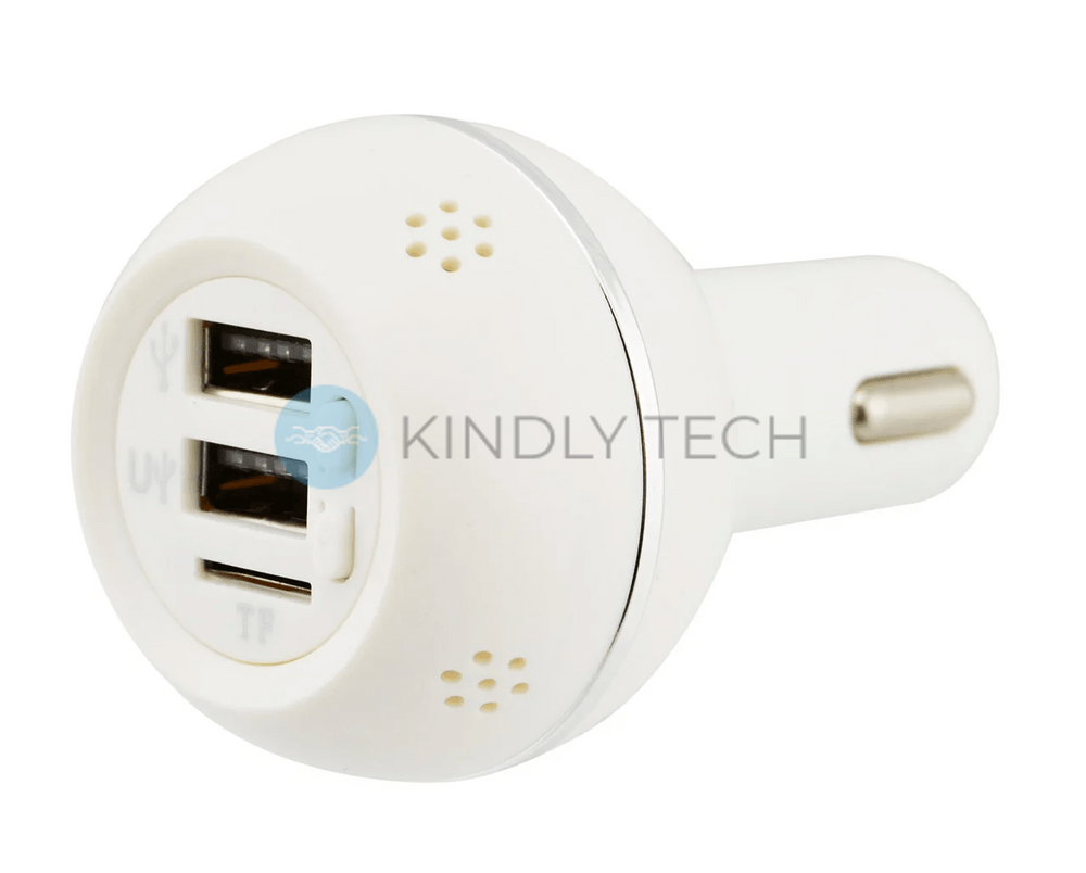 Ароматизатор 3 в 1 (з вбудованим FM трансмітер і 2 USB) 12v SMT KLY-899 White