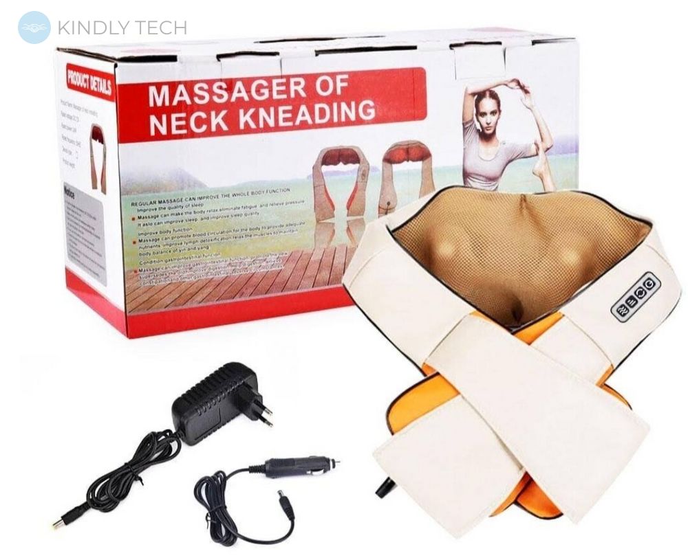 Масажер роликовий для спини і шиї Massager of neck kneading