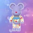 Конструктор Magic Blocks у вигляді ведмедика Bearbrick «Heart» Бузковий 50см 4300деталей