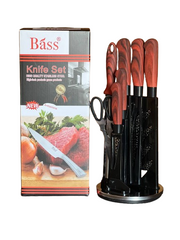 Набір Ножів Kitchen knife B12418, Коричнева рукоятка