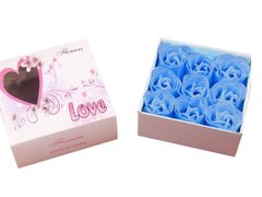Подарунковий набір мила з дев'яти троянд Flower gift box, Blue