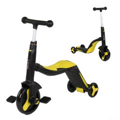 Самокат - беговел - велосипед 3в1 Best Scooter - колесо 200мм, музыка, подсветка - желтый