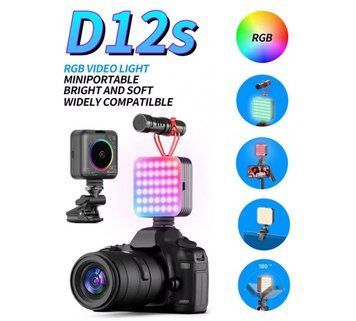 Яскравий накамерний LED відеосвітильник D12S