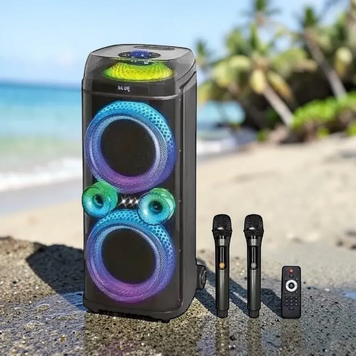 Портативна Bluetooth колонка ZXX-9900 80 Вт з двома мікрофонами та LED підсвічуванням