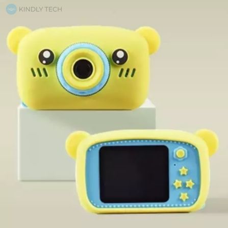 Детская фотокамера Baby Photo Camera Bear Teddy с автофокусом, Yellow