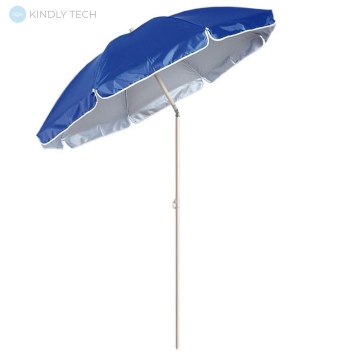 Пляжна, садова парасолька від сонця з нахилом 1.5 м, Blue