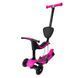 Дитячий самокат 3 в 1 Scooter Horned 0332-4S, з сидінням та батьківською ручкою, Рожевий
