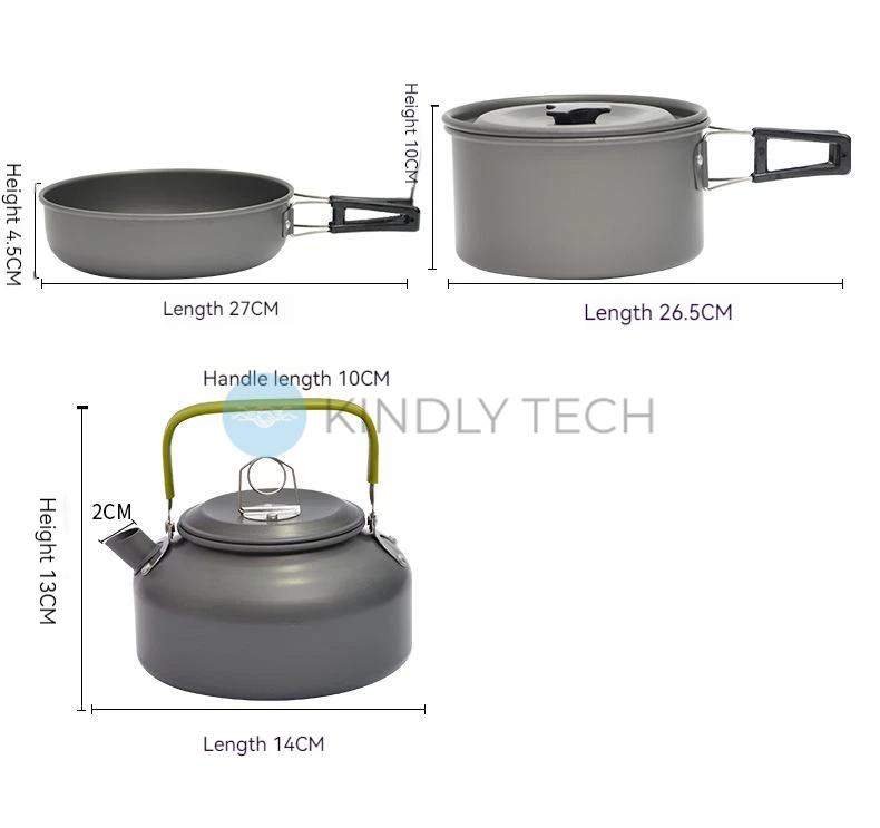 Походный туристический набор посуды COOKING SET GT-308