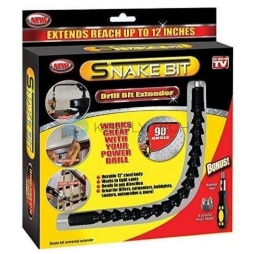 Викрутка з гнучкою подовжує битою і 6-ю насадками SNAKE BIT