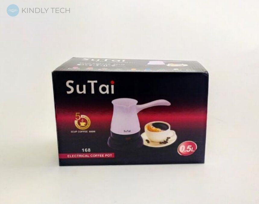 Кофеварка электрическая турка SuTai 168, 600W 0.5L, Белый