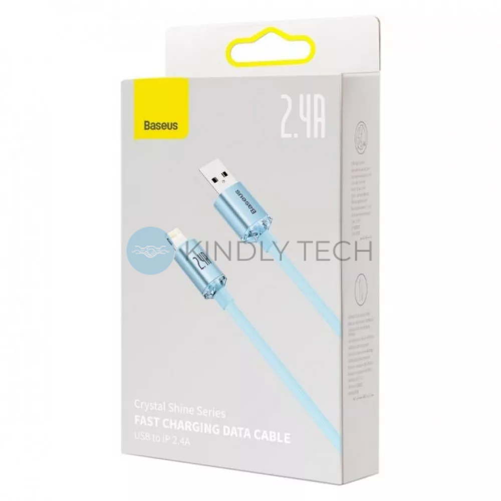 Кабель Lightning 2.4A (1.2m) &mdash; Baseus (CAJY0011) Crystal Shine Series &mdash; Sky Blue