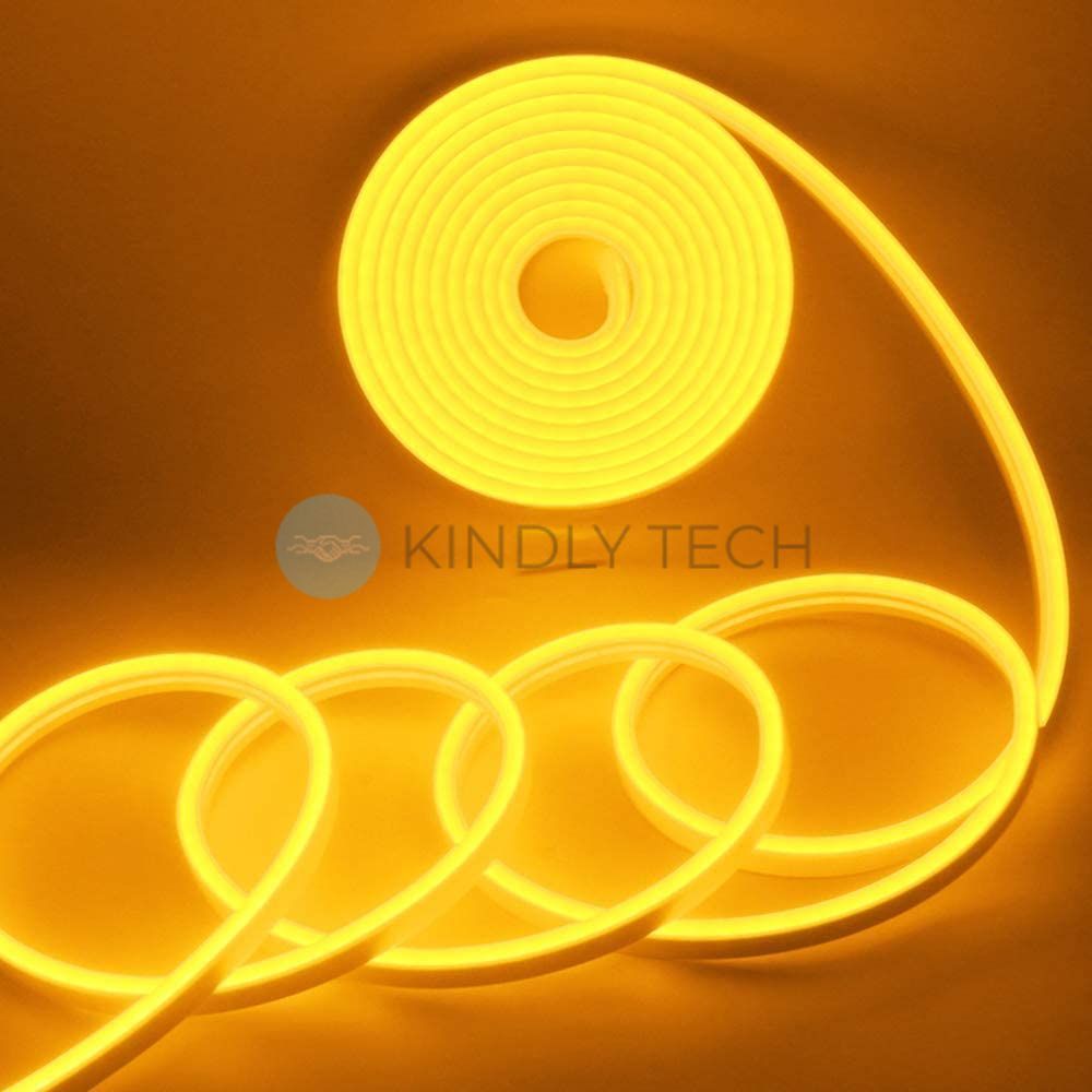 Світлодіодна стрічка силіконова LED NEON 12V-220V 5м, Yellow