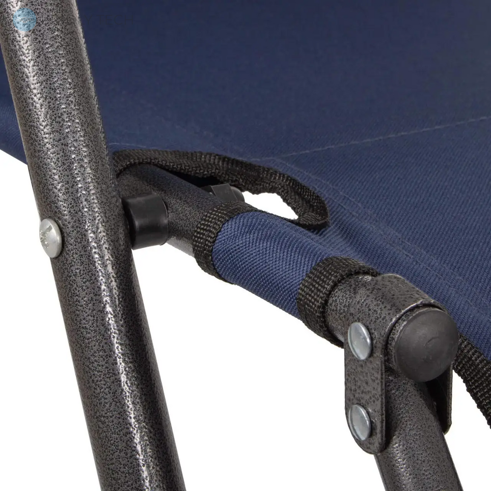 Крісло-шезлонг розкладний з подушкою Beach Chair два підлокітники, Темно-синій
