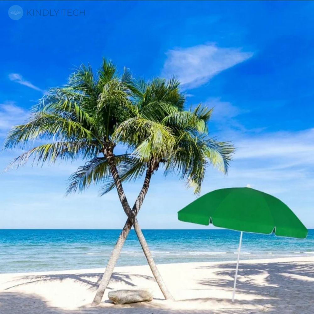 Пляжный, садовый зонт от солнца с наклоном 1.5 м, Green
