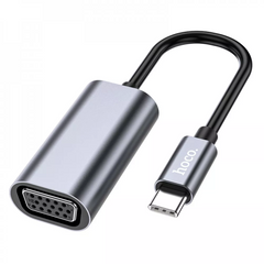 Переходник USB C To VGA — Hoco UA21 — Metal Gray