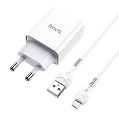 Мережевий зарядний пристрій HOCO C81A USB Asombroso + кабель MicroUSB