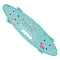 Скейт Пенни Борд (Penny Board) со светящимися колесами и ручкой, Turquoise