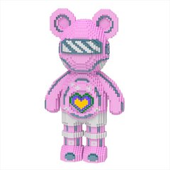 Светящийся конструктор Magic Blocks в виде мишки Bearbrick Цвет: Розовый 50см