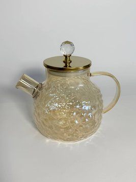Стильный Чайник Royal Grace ZL 0217 стеклянный коричневый, 1000 мл