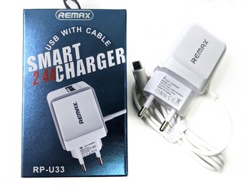 Зарядное устройство 220V USB + кабель Micro REMAX RP-U33