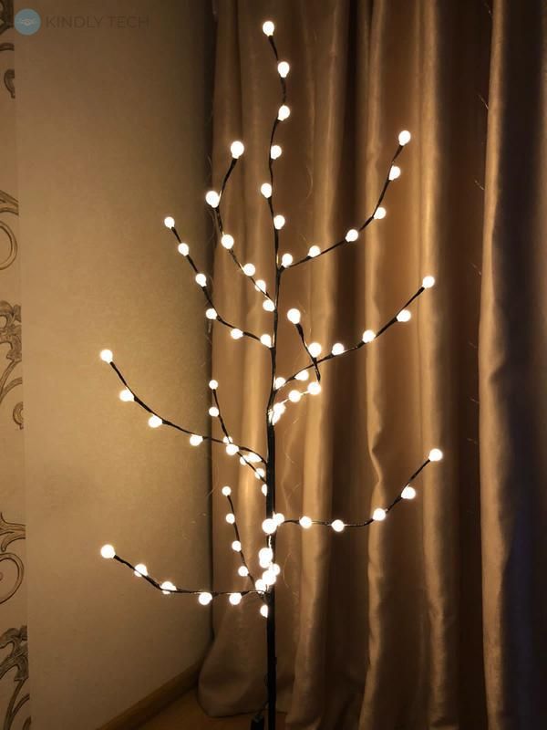 Гірлянда дерево декоративне світлодіодне на стійці 1.5 м. 72 LED кульки, Теплий